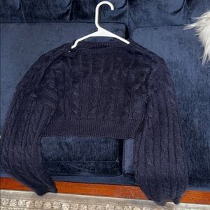 SHEIN Black Cable Knit Sweater